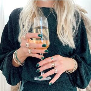 Show me your mumu good times metallic green top balloon sleeve holiday party XS